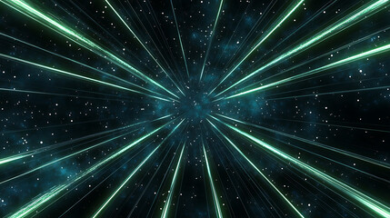 Poster - Sci Fi Warp Speed Tunnel Through the Starry Nebula with Burst of Light and Time Travel Concept