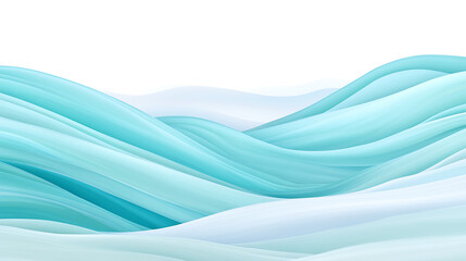 Canvas Print - Serene Abstract Wave Layers in Turquoise and Light Blue Gentle Fluid Artistic Background Image