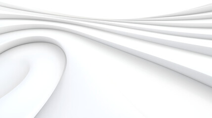 Poster - Smooth Architectural Waves of White Surfaces in Curving Lines and Perspective with Gentle Shadows