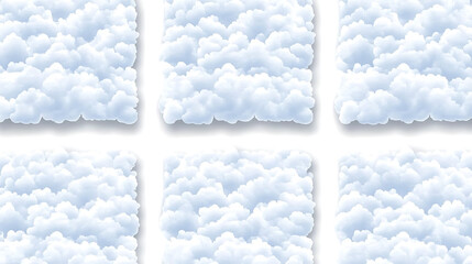 Poster - Soft Squares of Fluffy White Clouds in a Dreamy Layout Graphic Resource Background Design Element