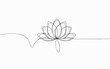 © SVG OSA - Minimalist line art of a lotus flower with flowing lines, symbolizing purity and tranquility against a white background