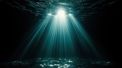 Illuminating underwater rays ocean depths nature photography dark environment aesthetic viewpoint tranquil concept