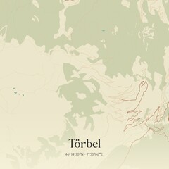Naklejka na meble Vintage map of Törbel, Switzerland.