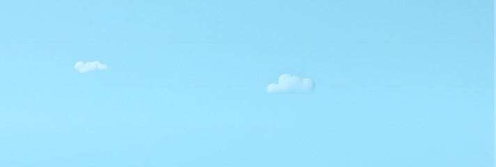Poster - Minimalist blue sky with single white cloud design