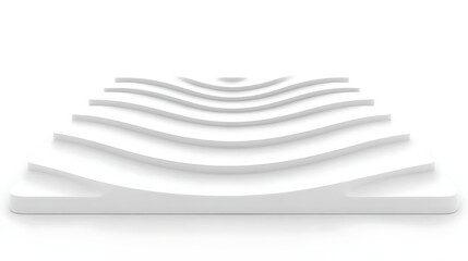 Poster - Undulating White Platform Display Stand Showcase Stage Podium Architecture Minimalist Presentation