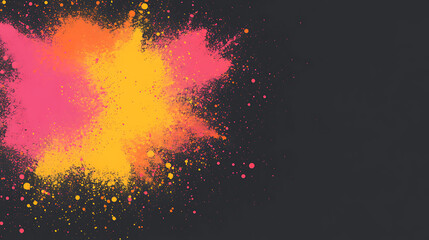 Poster - Vibrant Powder Burst on Dark Backdrop Artistic Explosion of Color and Energy Expressive Design