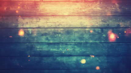Poster - Vintage Aged Wooden Planks with Bokeh Effect and Subtle Smoke Overlay for Textures and Backgrounds