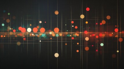 Poster - Glowing Minimalist Digital Timeline, illuminated dots connected by sleek lines, modern design for visual data representation