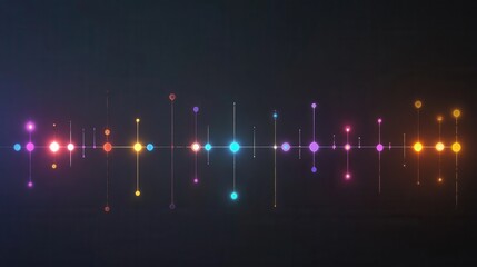 Poster - Glowing Digital Timeline, a minimalist design featuring illuminated markers and sleek lines for clear visual navigation and organization.