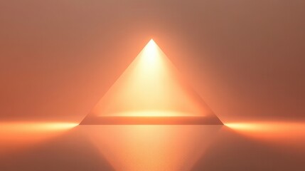 Poster - Glowing Abstract Pyramid, a minimal design featuring a pyramid structure with soft gradients, evoking a sense of tranquility and depth