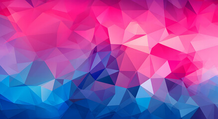Poster - Abstract Vector Picture. Geometric Triangles in neon Gradient Colors. Panoramic header website illustration banner web modern design space background pattern geometric background blue purple abstract