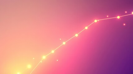 Poster - Neon Trend Line Visualization, upward trajectory highlighted by glowing dots against a vibrant gradient backdrop, modern and dynamic design