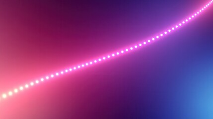 Poster - Neon Trend Line Visualization, a minimalist design featuring an upward trend line adorned with glowing dots on a vibrant gradient backdrop