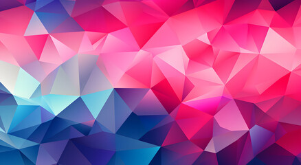 Poster - Abstract Vector Picture. Geometric Triangles in neon Gradient Colors. Panoramic header website illustration banner web modern design space background pattern geometric background blue purple abstract