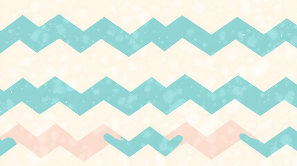 Canvas Print - Zigzag Pattern with Pastel Colors and Bokeh Texture Featuring Repeating Geometric Design and Soft Hues