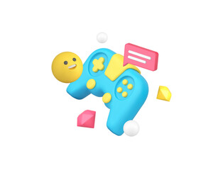 Poster - Esport online video gaming streaming service championship 3d icon realistic vector illustration. Cybersport internet competition broadcast virtual reality team tournament gamepad joystick controller