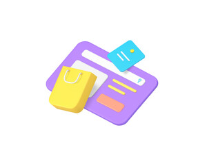 Poster - online shopping order purchase internet searching 3d icon realistic vector illustration. web store s