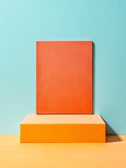 Aufkleber - Vibrant Geometric Display Handcrafted Chalkboard on Colored Backdrop - Creative Nonprofit Engagement and Modern Educational Decor