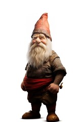 Poster - Gnome figurine white background representation.