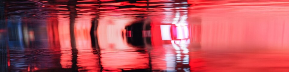 Poster - Neon Reflection Modern Abstract of Vibrant Light Patterns on Water Surface - Artistic Content for Creative Marketing and Atmospheric Interior Design