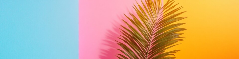 Aufkleber - Geometric Neon Design Abstract Shapes and Glowing Edges with Tropical Silhouettes - Futuristic Aesthetic for Digital Art and Modern Marketing Displays