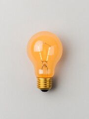 Poster - Modern LED Filament Lightbulb on Minimalist Textured Surface - Illuminating Business Innovation and Creative Design Concept for Sustainable Workspaces