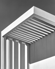 Aufkleber - Modern Minimalist Architecture Striking Linear Concrete Facade on Urban Building - Innovative Design Content for Contemporary Real Estate and Construction Marketing