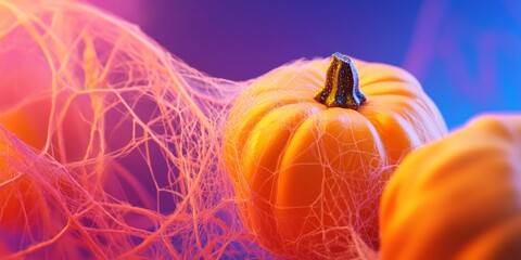 Aufkleber - Neon Halloween Decor Vibrant Pumpkins and Webbed Accents for Bold Seasonal Displays - Retail Visual Merchandising and Festive Marketing Solutions