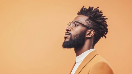 Aufkleber - Vibrant Tech Influencer Portrait Modern Afro Aesthetic with Smart Casual Blazer - Digital Content Creation and Influencer Marketing for Tech Industry Trends