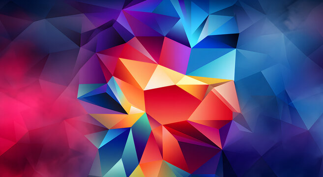 Multicolor polygonal illustration, which consist of triangles. Geometric background in Origami style with gradient. Triangular design for your business. Rainbow, spectrum image.