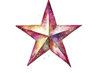 star on white background watercolor