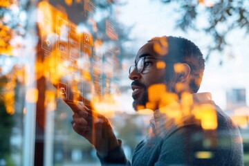 Poster - Futuristic Cybersecurity Training Diverse Professionals Engaged in High-Tech Glass-Walled Office - Business Innovation and IT Skill Development