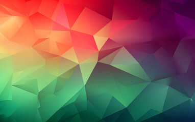 Poster - Multicolor polygonal illustration, which consist of triangles. Geometric background in Origami style with gradient. Triangular design for your business. Rainbow, spectrum image.