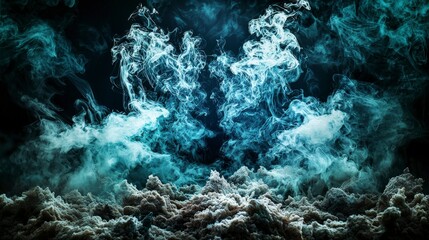 Poster - Dark exhalations descend softly over silent borders ethereal smoke patterns abstract art environment mystical viewpoint