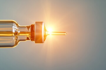 Leinwandbilder - Minimalist Medical Precision Transparent Glass Vial Illuminated for Advanced Healthcare Diagnostics and Clarity in Pharmaceutical Applications