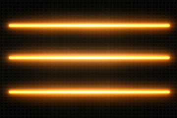 Aufkleber - Three bright yellow lines on a black background. The lines are very thin and are almost invisible. The image has a futuristic and abstract feel to it