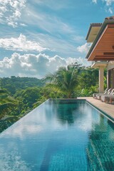 Canvas Print - Swimming Pool Mountains View