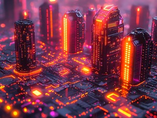 Poster - Futuristic Blockchain City with Holographic Transactions in a Decentralized Ecosystem