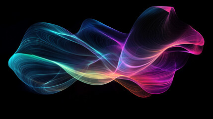 Poster - Vibrant swirls of color dance elegantly against a dark background, showcasing a harmonious blend of light and motion