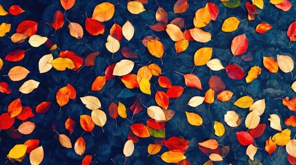 Wall Mural - Leaves Floating on Water