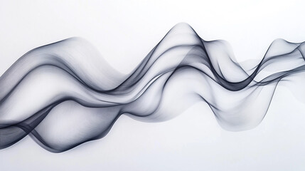 Poster - Flowing black lines create an ethereal wave-like pattern against a bright backdrop, evoking elegance and movement in design