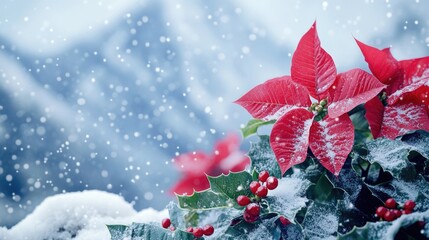 Wall Mural - plant with snow