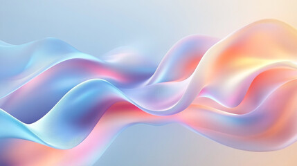 Poster - Waves of color dance gracefully across a serene background in a mesmerizing display of light and motion