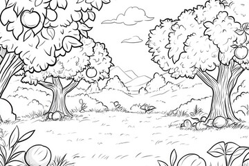 Wall Mural - Black and White Forest Landscape