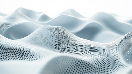 Poster - Intricate patterns emerge from soft waves on a smooth surface in serene white tones
