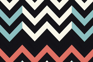 Poster - Set of four chevrons of cyan and turquoise color