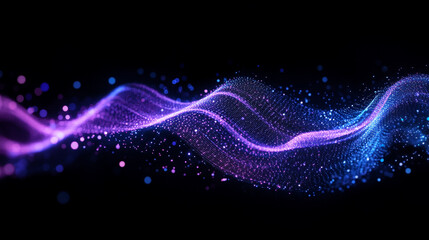 Poster - Multicolored waves of light dance across a dark backdrop, creating a mesmerizing visual symphony of color and texture