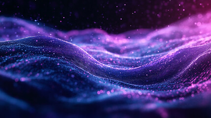 Poster - Mesmerizing waves of vibrant hues dance in the dark, creating an enchanting visual symphony of color and light