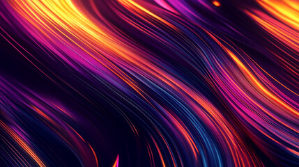 Poster - Vibrant waves of color flow gracefully in a mesmerizing fusion of light in an abstract digital artwork