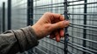 © Artem - Hand gripping metal wire symbolizing confinement and restriction